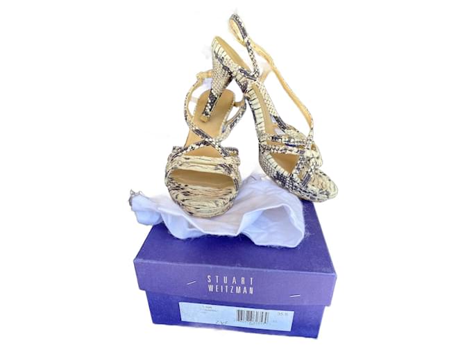 Python-style sandals by Stuart Weitzman. Python print 