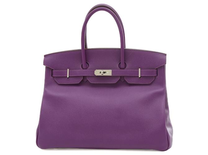 Hermès HERMES BIRKIN 35 Purple Leather  ref.1341510