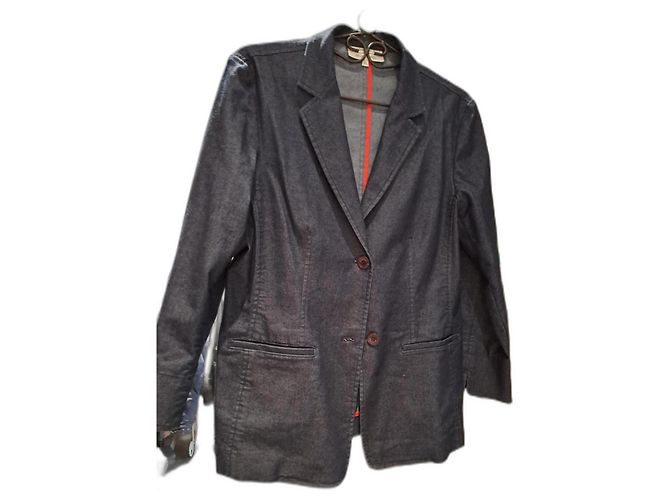 Gerard Darel Navy Blue Denim Tailored Jacket