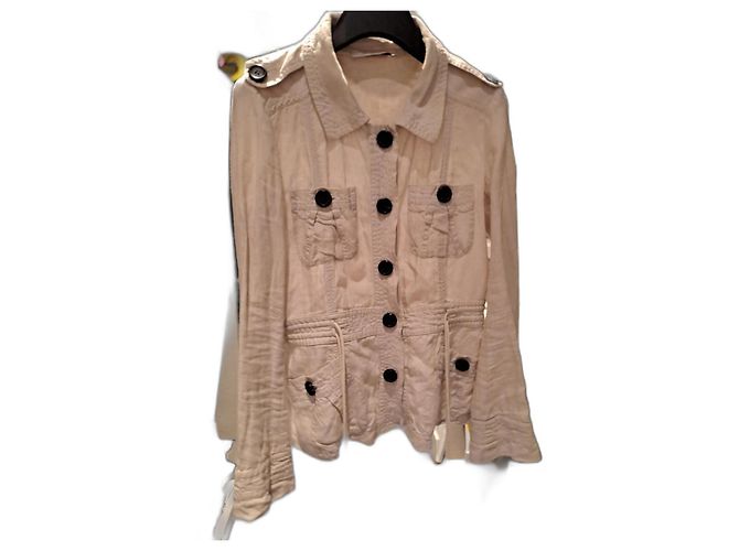 Comptoir Des Cotonniers Sahariana Jacke Leinen Eggshell Aus weiß