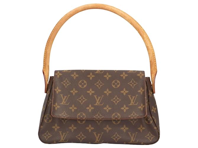 Louis Vuitton Mini looping Marrom Lona  ref.1341551