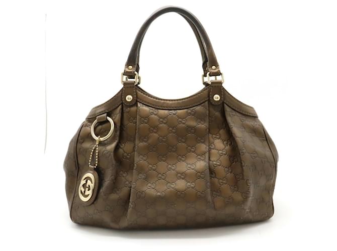 Gucci Sukey Cuir Marron  ref.1341554