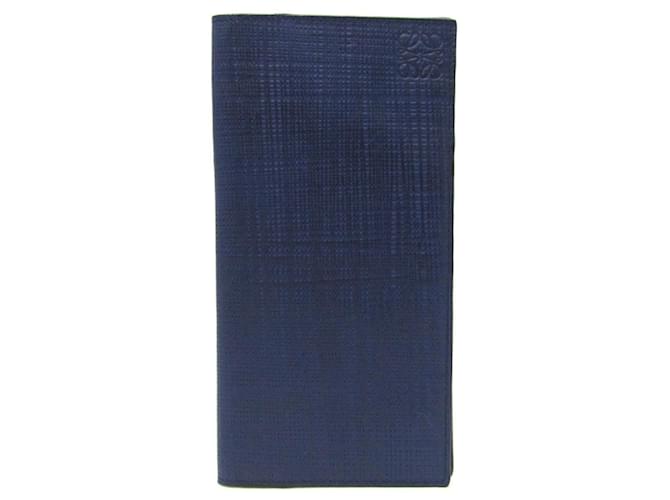 Loewe Linen Navy blue Leather  ref.1341576