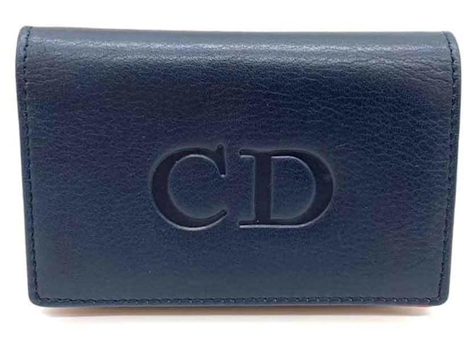 DIOR Marineblau Leder  ref.1341677