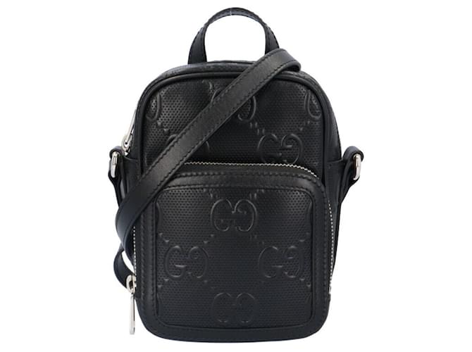 Gucci GG en relief Cuir Noir  ref.1341738