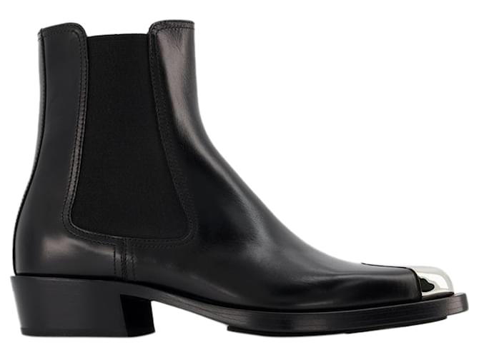 Alexander Mcqueen Boxcar Boots in Black/Silver leather  ref.1341848