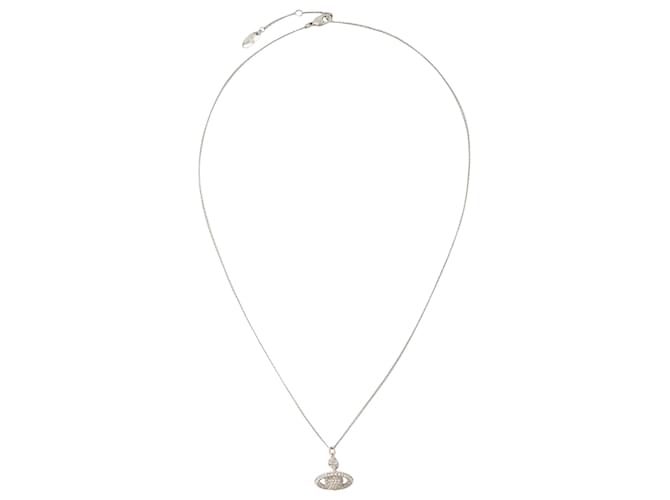 Collier à petit pendentif Grace - Vivienne Westwood - Laiton - Argent Métal Gris  ref.1341859