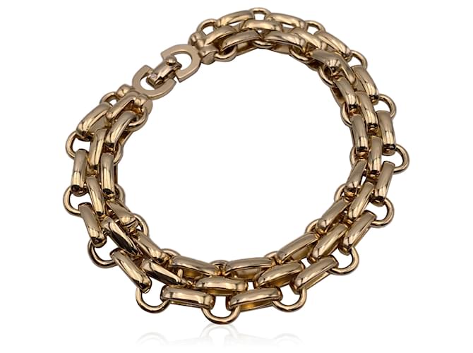 Christian Dior bracelet chaîne Rolo doublé de métal doré vintage  ref.1341863