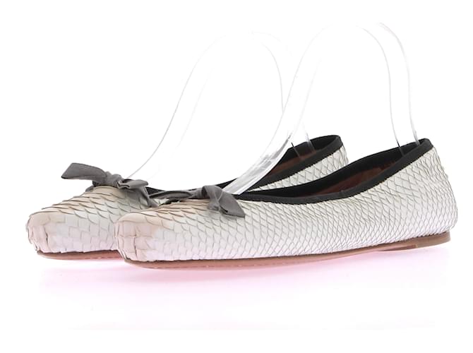 Alaïa ALAIA Ballerine T.Unione Europea 36.5 Pelli esotiche Bianco  ref.1341957