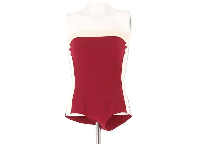 Hermès Maillot de bain HERMES T.International M Polyester Rouge  ref.1341974