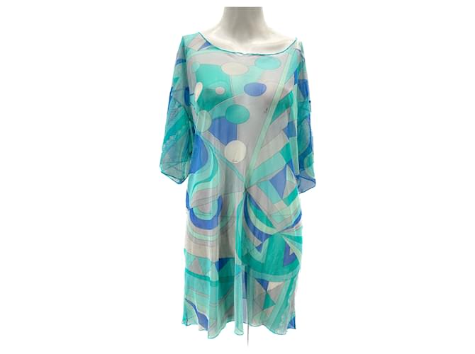 EMILIO PUCCI Robes T.International S Polyester Turquoise  ref.1341981