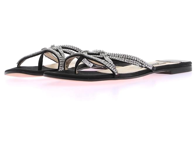 JIMMY CHOO Sandali T.Unione Europea 37.5 luccichio Argento  ref.1342018