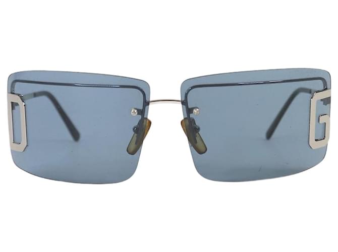Dolce & Gabbana Rahmenlose, breite Sonnenbrille in Blau  ref.1342069
