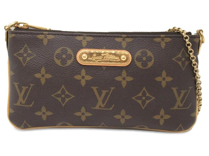 Louis Vuitton Brown Monogram Pochette Milla MM Cuir Toile Marron  ref.1342117