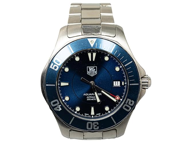 Tag Heuer Silver Automatic Stainless Steel Aquaracer Watch Silvery Blue Metal  ref.1342158