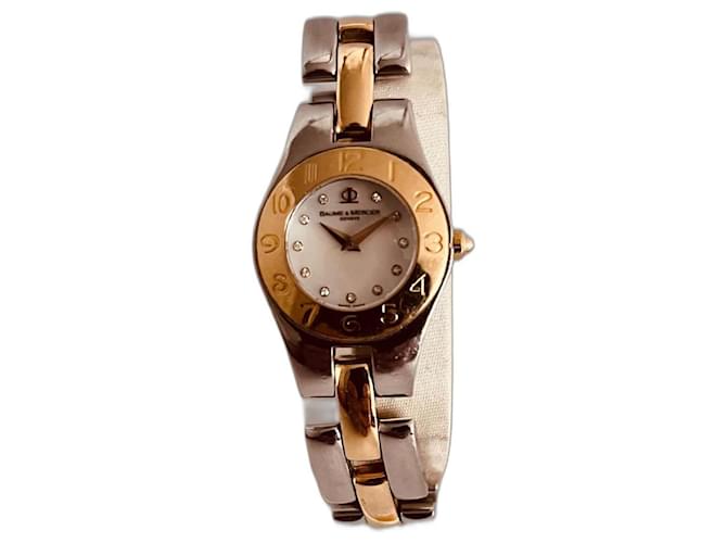 Baume & Mercier Línea Diamantes Gold hardware Acero Chapado en oro  ref.1342167