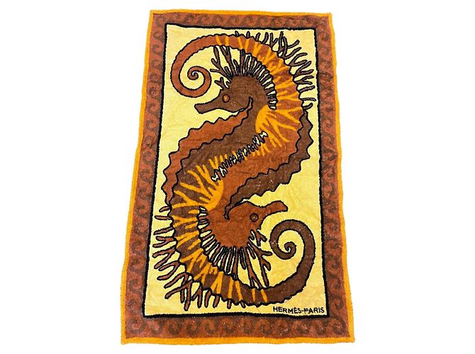 Hermès Caballito de mar Naranja Algodón