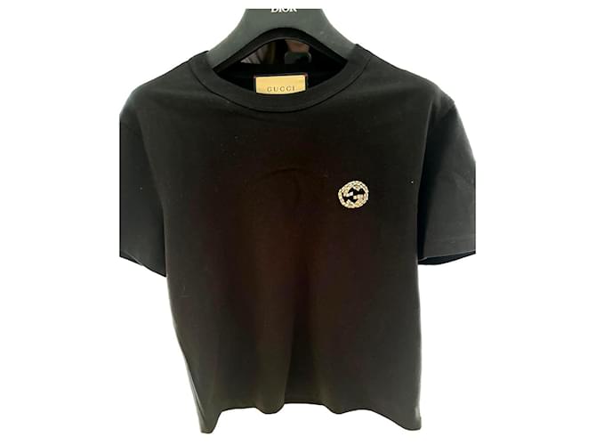 Gucci Top Nero Cotone  ref.1342213