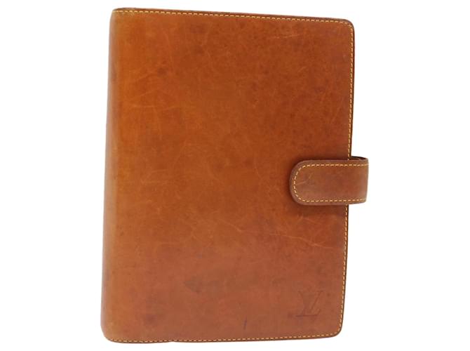 LOUIS VUITTON Nomad Leather Agenda MM Day Planner Cover Beige R20473 auth 70910  ref.1342244