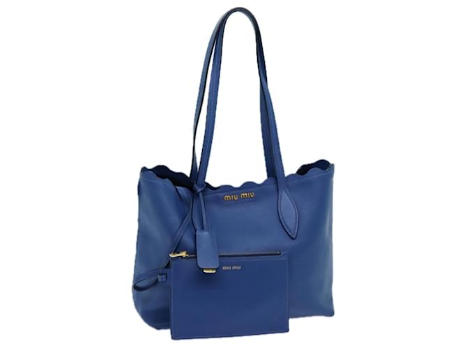 Miu Miu Tote Bag Leather Blue Auth hk1226  ref.1342332