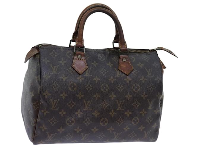 Louis Vuitton Monogram Speedy 30 Bolsa de mão M41526 Autenticação de LV 71195 Monograma Lona  ref.1342351