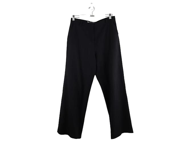 Margaux Lonnberg Pantaloni dritti in lana Nero  ref.1342393