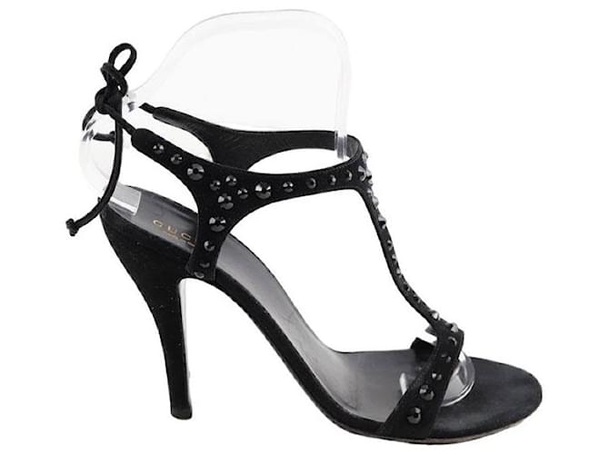 Gucci Salto de Couro Preto  ref.1342403