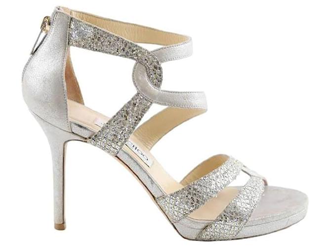 Jimmy Choo Silver heels Silvery  ref.1342405