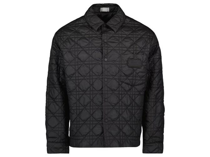 Dior Cannage gestepptes Overshirt Schwarz