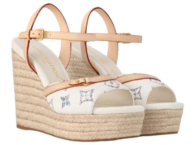 Louis Vuitton Sandales compensées Helios Beige