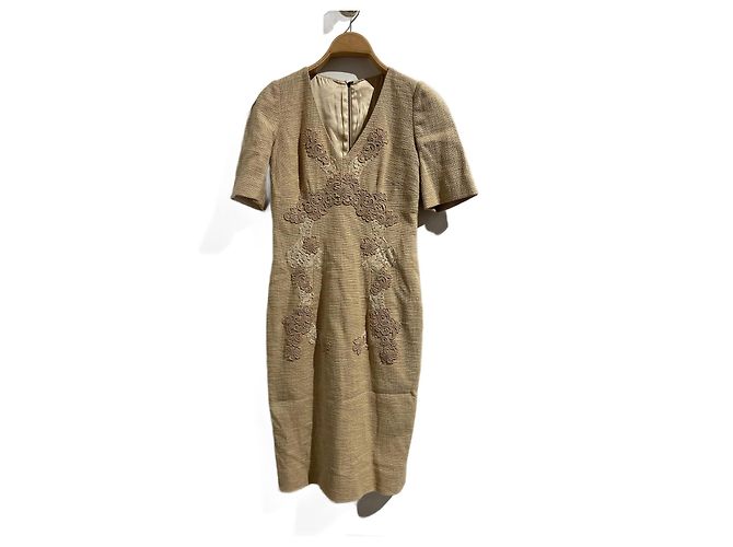 DOLCE & GABBANA Kleider T.IT 40 Baumwolle Beige