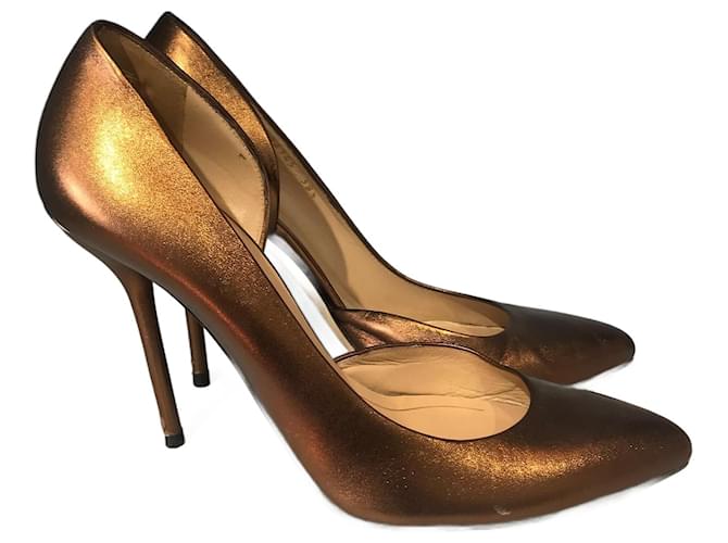 GUCCI  Heels T.eu 38.5 leather Golden  ref.1342574