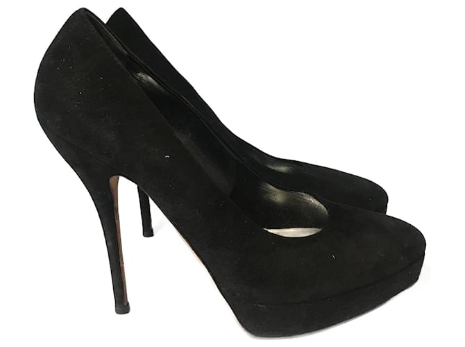 GUCCI  Heels T.eu 39 Suede Black  ref.1342575