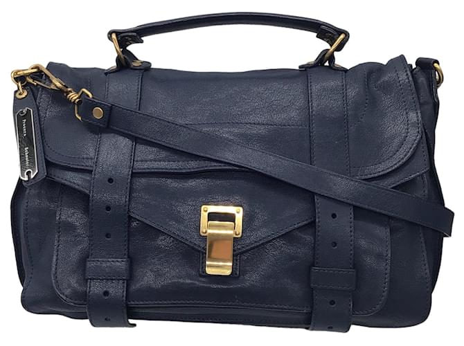 Autre Marque Proenza Schouler Navy Blue PS1 Medium leather shoulder bag  ref.1342593