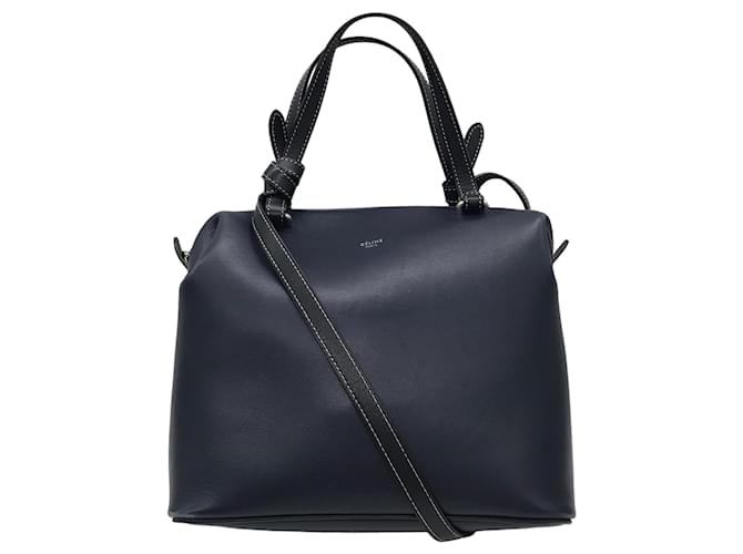 Autre Marque Celine Navy Blue / Black Small Lambskin Leather Soft Cube Handbag  ref.1342596