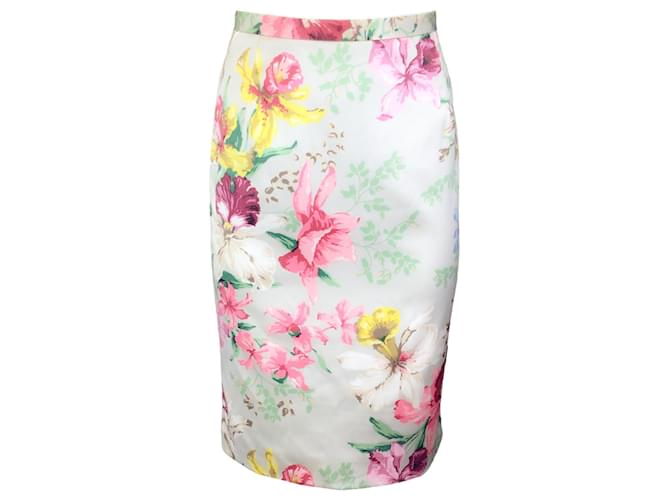 Autre Marque Dolce & Gabbana Multicolored Floral Printed Silk Pencil Skirt Multiple colors  ref.1342603