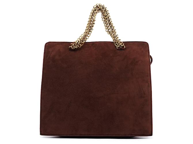 PRADA Totes Suede Brown cleo  ref.1342615