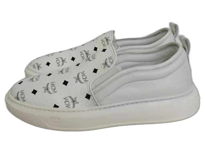 MCM Sneakers Weiß Leder  ref.1342645