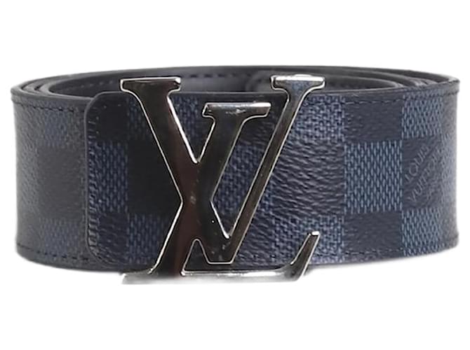 Louis Vuitton Cinto reversível preto com iniciais LV Lona  ref.1343011