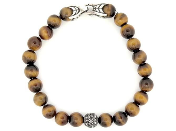 DAVID YURMAN SPIRITUAL BEADS B BRACELET05508MSS upperR’S EYE & DIAMONDS Brown Leather  ref.1343803