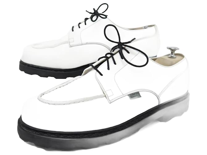 CHAUSSURES PARABOOT CHAMBORD 205701 DERBY GOLF 10.5F 44.5 CUIR BLANC SHOES  ref.1343823