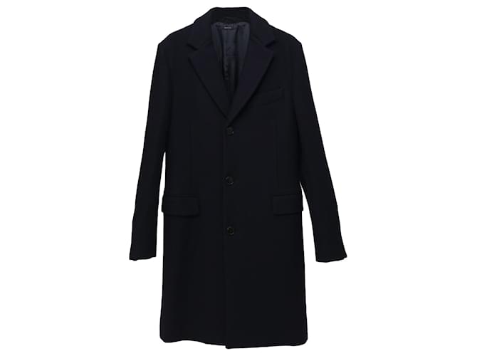 Hermès Hermes Long Coat in Navy Blue Wool  ref.1343843