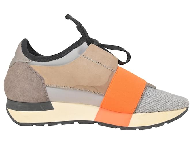 Balenciaga Race Runner Sneaker in Multicolor Leather And Suede  Grey Rubber  ref.1343869