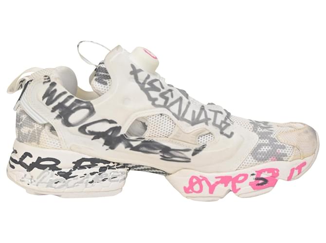 Vêtements Vetements x Reebox Instapump Fury Sneakers aus weißem Nylon Pink Gummi  ref.1343873