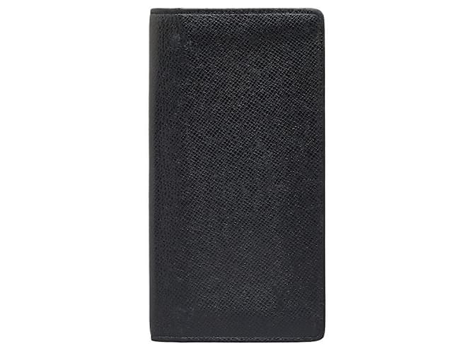 Louis Vuitton Taiga Leather Brazza Long Wallet M30501 Black in Very Good Condition  ref.1343888