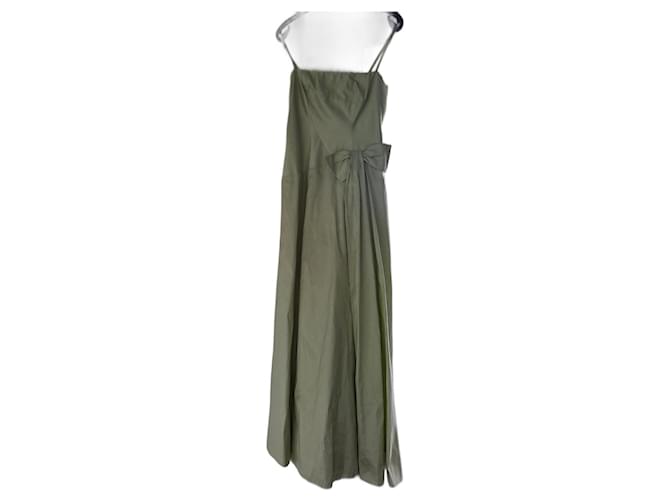 Tara Jarmon Vestido longo de seda selvagem com decote coração. Verde claro  ref.1343911