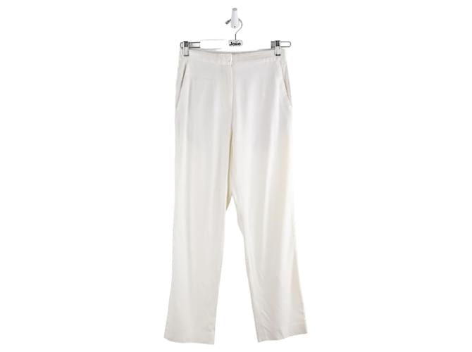 Sandro Pantaloni bianchi Bianco Viscosa  ref.1344001