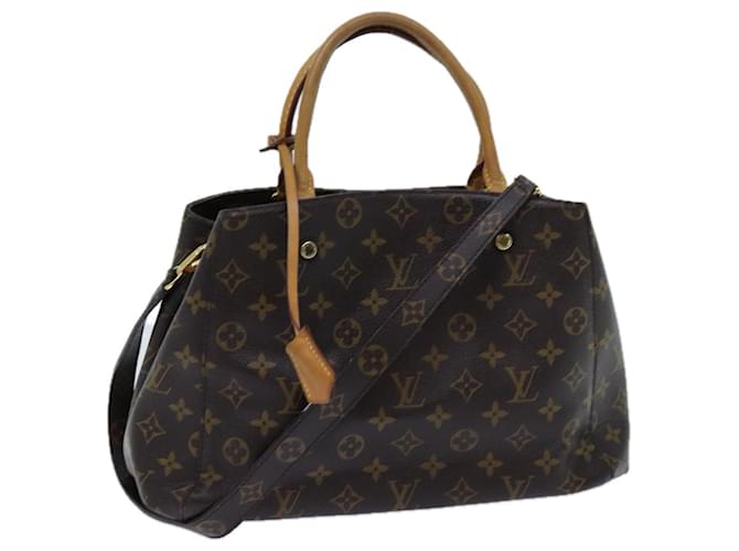 Borsa tote LOUIS VUITTON Monogramma Montaigne MM 2modo M41056 LV Auth ep3973 Tela  ref.1344024