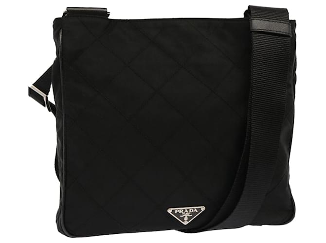 PRADA Quilted Shoulder Bag Nylon Black Auth fm3367  ref.1344041