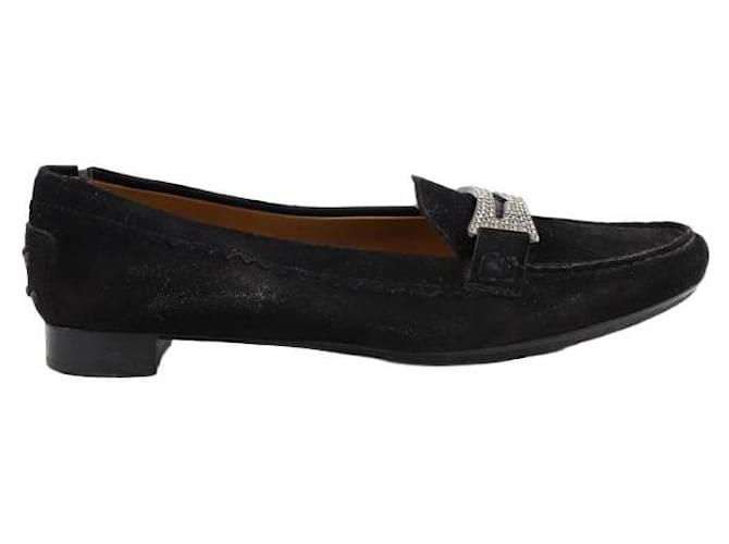 Tod's Wildledermokassins Schwarz  ref.1344093